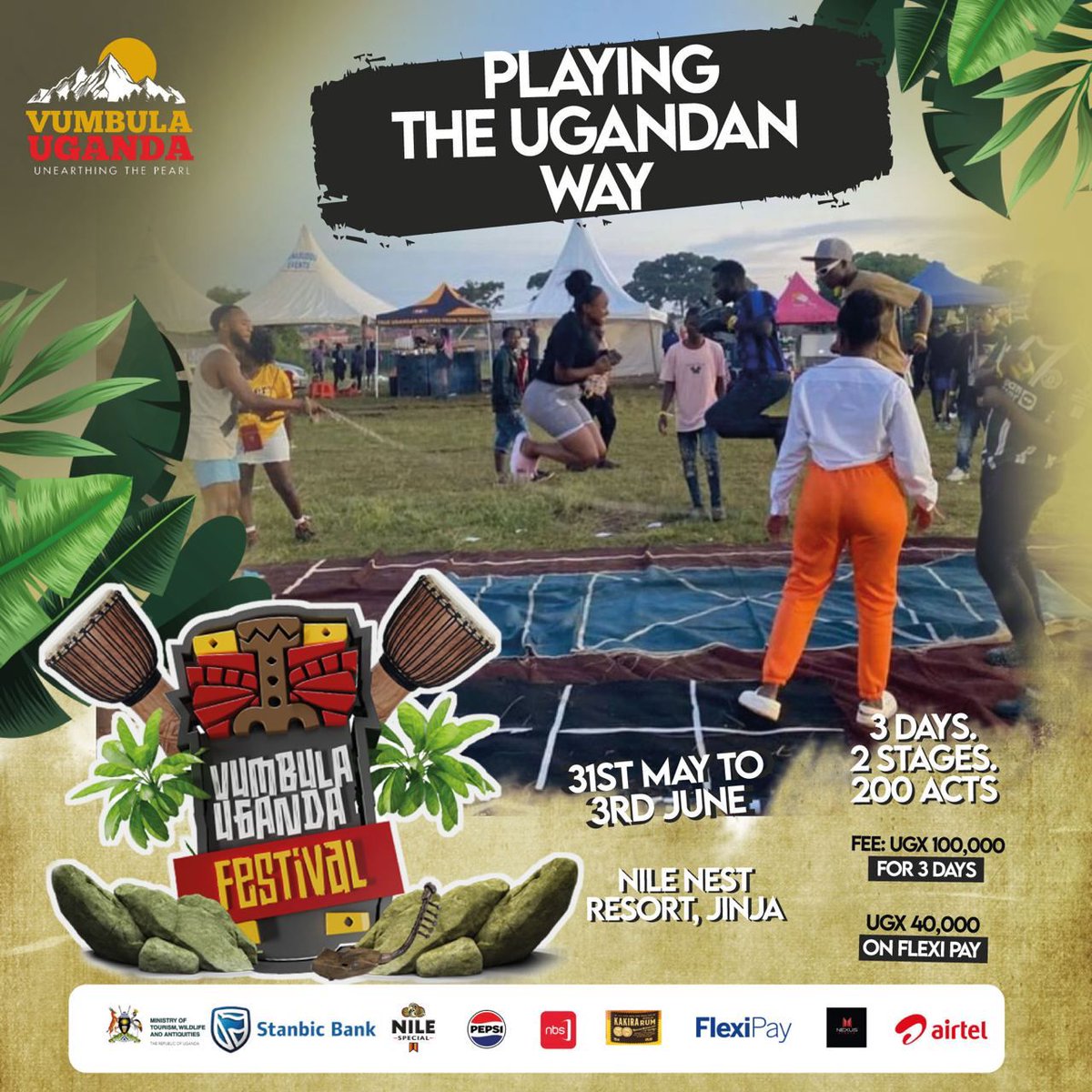 Immerse yourself in the joy of play at Nile Nest Resort in Jinja from May 31st to June 3rd, 2024. Join us for an unforgettable celebration of fun and laughter, the Ugandan way! #VumbulaUgandaFestival #GreeningTheNile #NextRadioUG