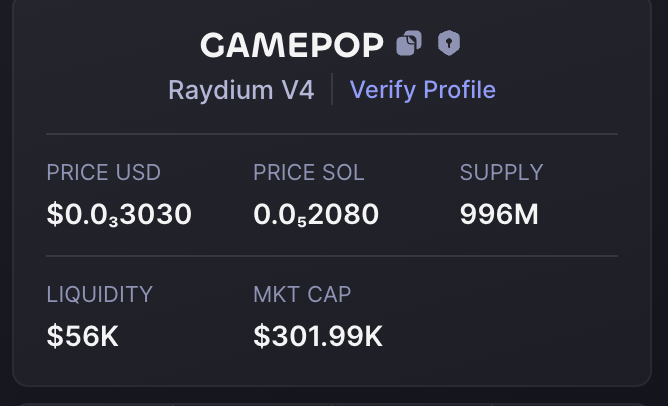 $gamepop $300k

RF now if you got in my first call

SEND IT

3hKJQPig54KQYvtgpx12kTjbYpv71CcMAkEBvWoVcCFE