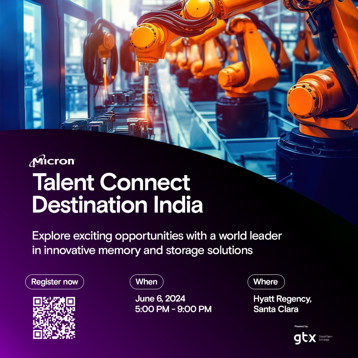 Here’s calling all NRIs in #Semiconductors! Join us at Micron Talent Connect - Destination India🇮🇳 Connect w/ Micron’s leadership team Gain valuable insights Network w/ industry peers Learn about Micron’s projects Discover exciting careers Register now! microntalentconnect.globaltalex.com