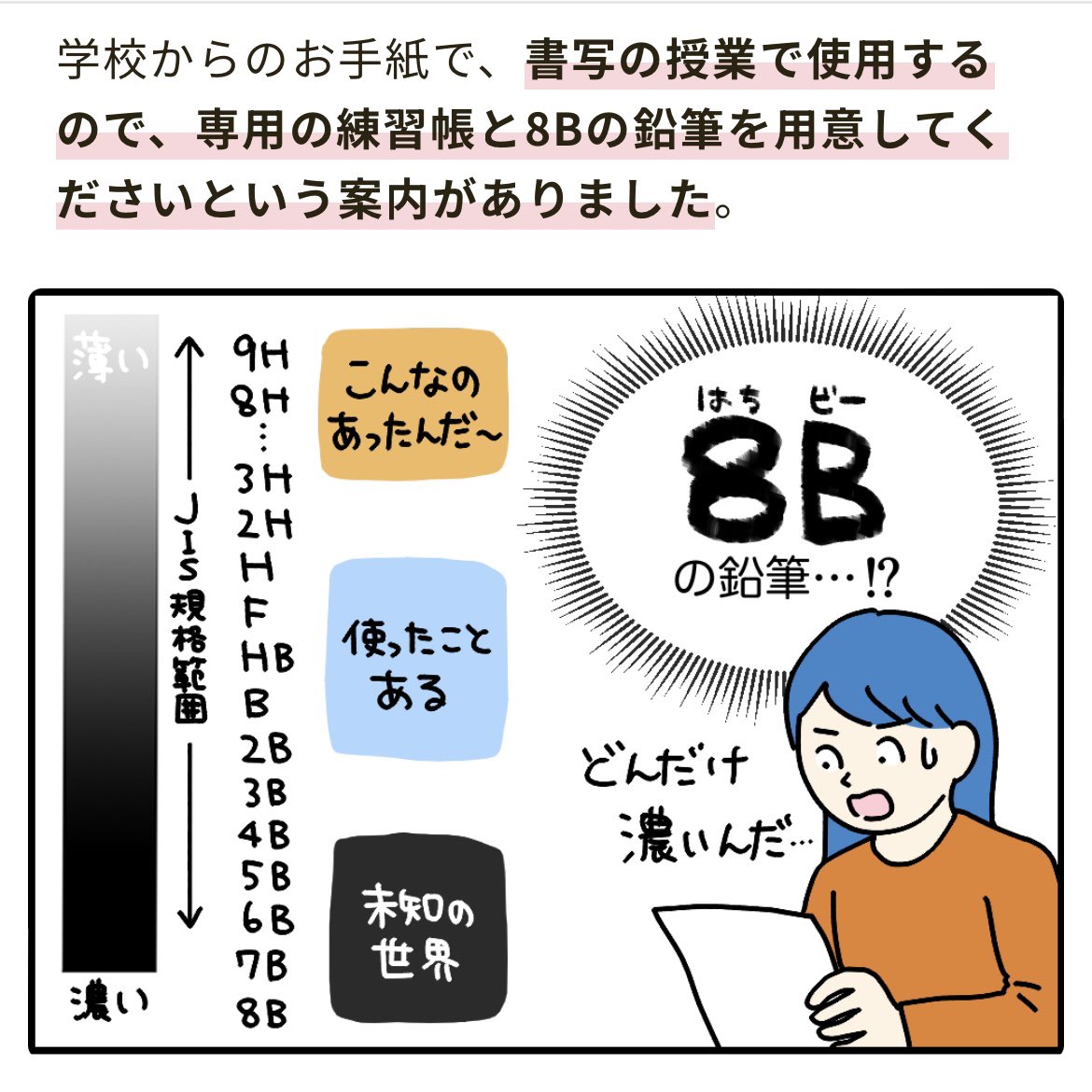 埼玉の1年生は、書写で【8B】の鉛筆を使うんだぜ…

1本280円 