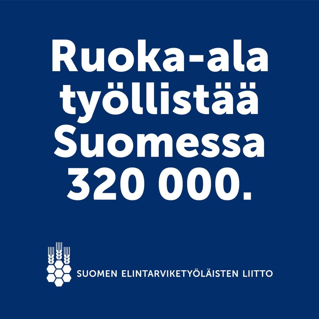 Ruoka-alan merkitys Suomen kansantaloudelle on suuri. #Ruokaala työllistää 320 000 henkeä, mikä on 12 % kaikista työllisistä. Ruoka-ala tuotti arvonlisäystä kansantaloudelle runsaat 19 miljardia euroa ja veroja kertyi lähes 11 miljardia euroa vuonna 2021. Lähde: @LukeFinland