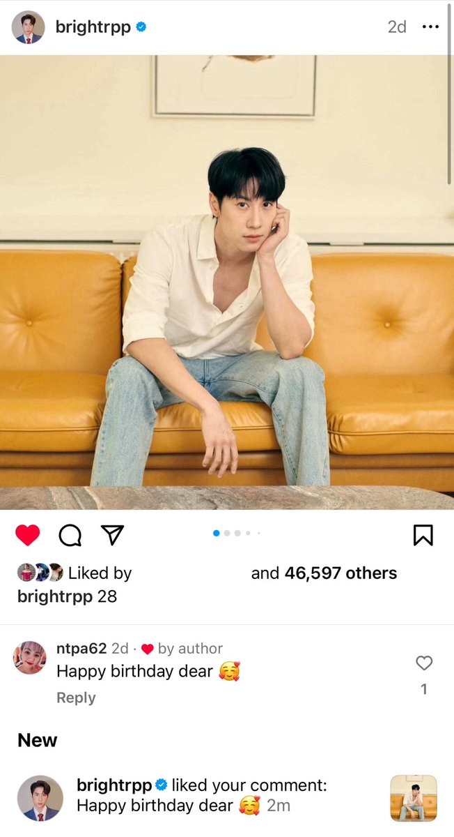 And he really made my day 🥹 #brightrpp #ไบร์ทรพีพงศ์ #BrightRapheephong #SOLBright ☀️ #HappyBrightDay28th