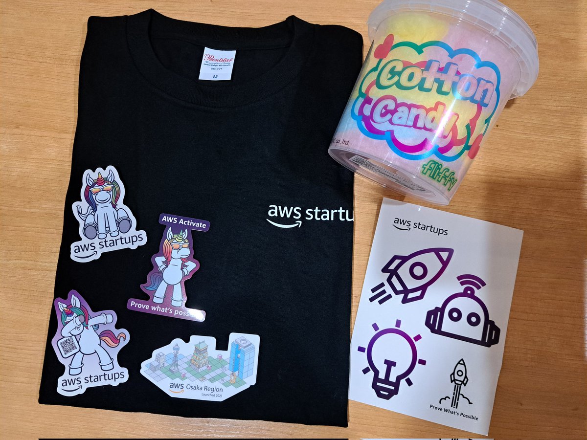 kumakumaprogram's tweet image. 戦利品
#AWSStartupLoft