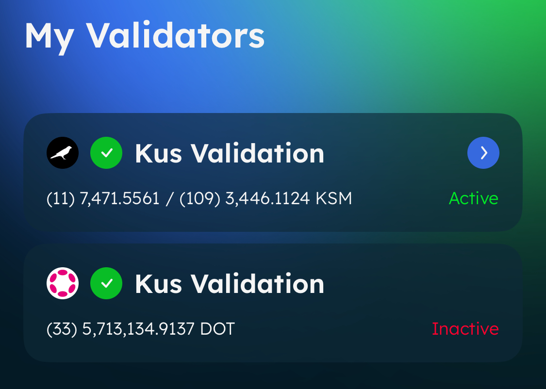 SubWallet Staking has put Kus Validation into the active set! 🥹 Managed by @LuckyFridayLabs ↯