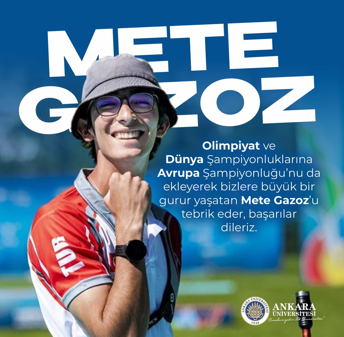 Olimpiyat ve Dünya Şampiyonluklarına Avrupa Şampiyonluğu’nu da ekleyerek bizlere büyük bir gurur yaşatan Mete Gazoz’u tebrik eder başarılarının devamını dileriz. #MeteGazoz