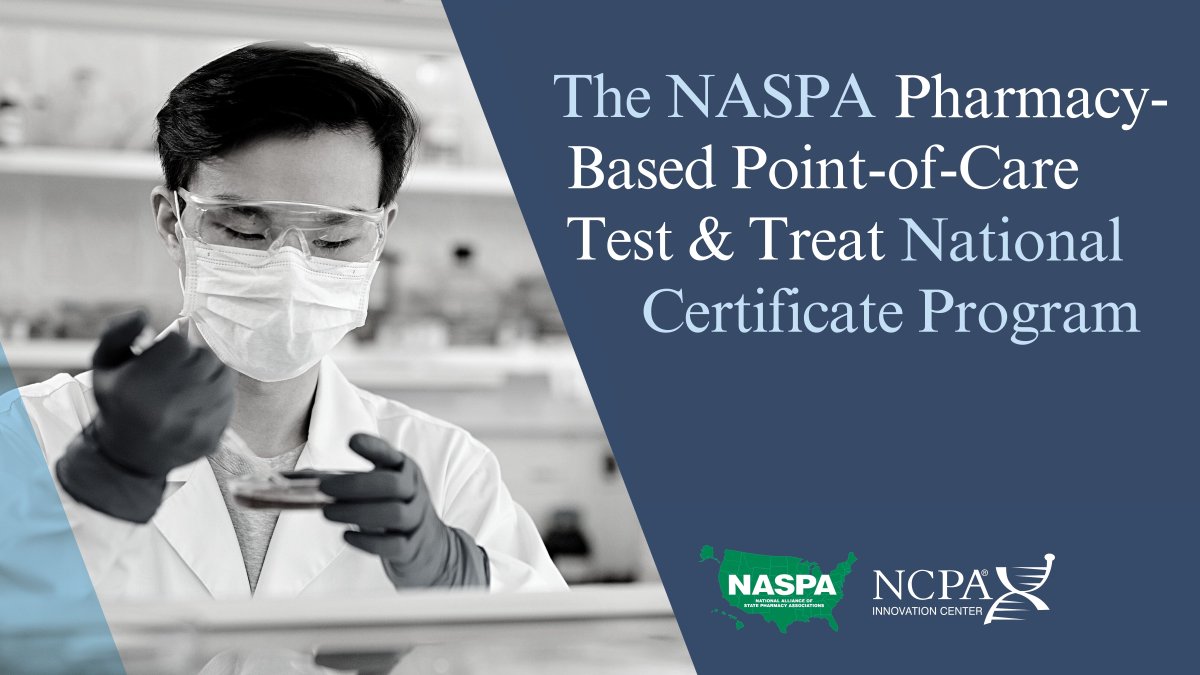 ⚠️ Last call! Register by noon ET today for NASPA's Pharmacy-Based Point-of-Care Test & Treat National Certificate Program. This course will be offered virtually on May 16, from 12:30-4:30 p.m. ET. 👉 bit.ly/3rn3Utz