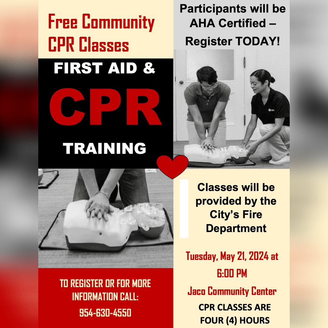 CityOaklandPark's tweet image. Your Fire Department is offering a CPR class on Tuesday, May 21, from 6 - 10 p.m. 📅⏰

📩 To sign up, email Emily.zambrana@oaklandparkfl.gov

#OaklandParkFL #CPRClass #LifesavingSkills #CommunityEducation #FireDepartment #BeAPart #MakeADifference