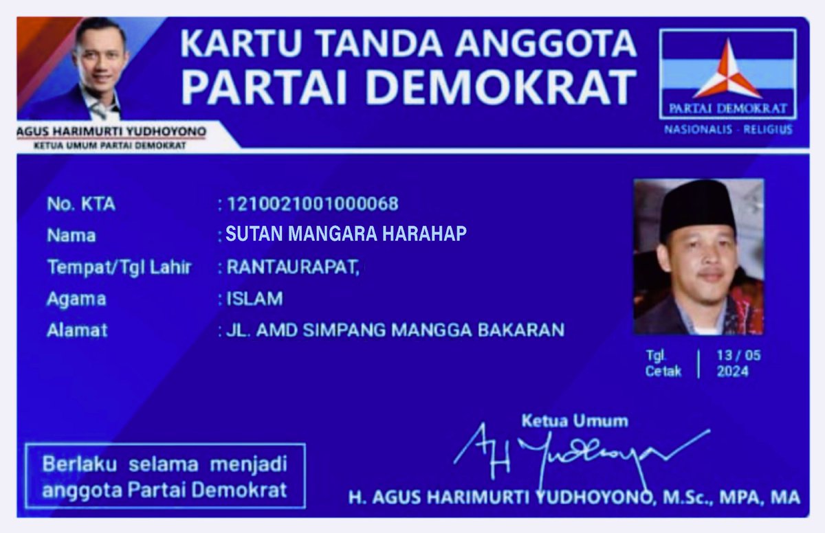 Terima kasih kepada Ketum Demokrat @AgusYudhoyono telah memberikan saya wadah untuk Berpolitik. Saya harus menentukan sikap politik kedepannya, Perbedaan pendapat dan pandangan politik itu hal biasa, namun silaturahmi kepada siapa saja harus terus terjalin dan terjaga.