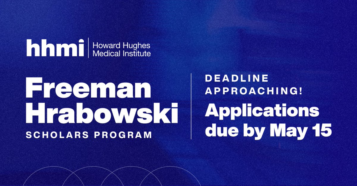 🚨 Freeman Hrabowski Scholars applications are due in TWO DAYS 🚨 Make sure to get your applications in by Wednesday, May 15, 3pm EST! Submit here: hhmi.news/4bxYJIx