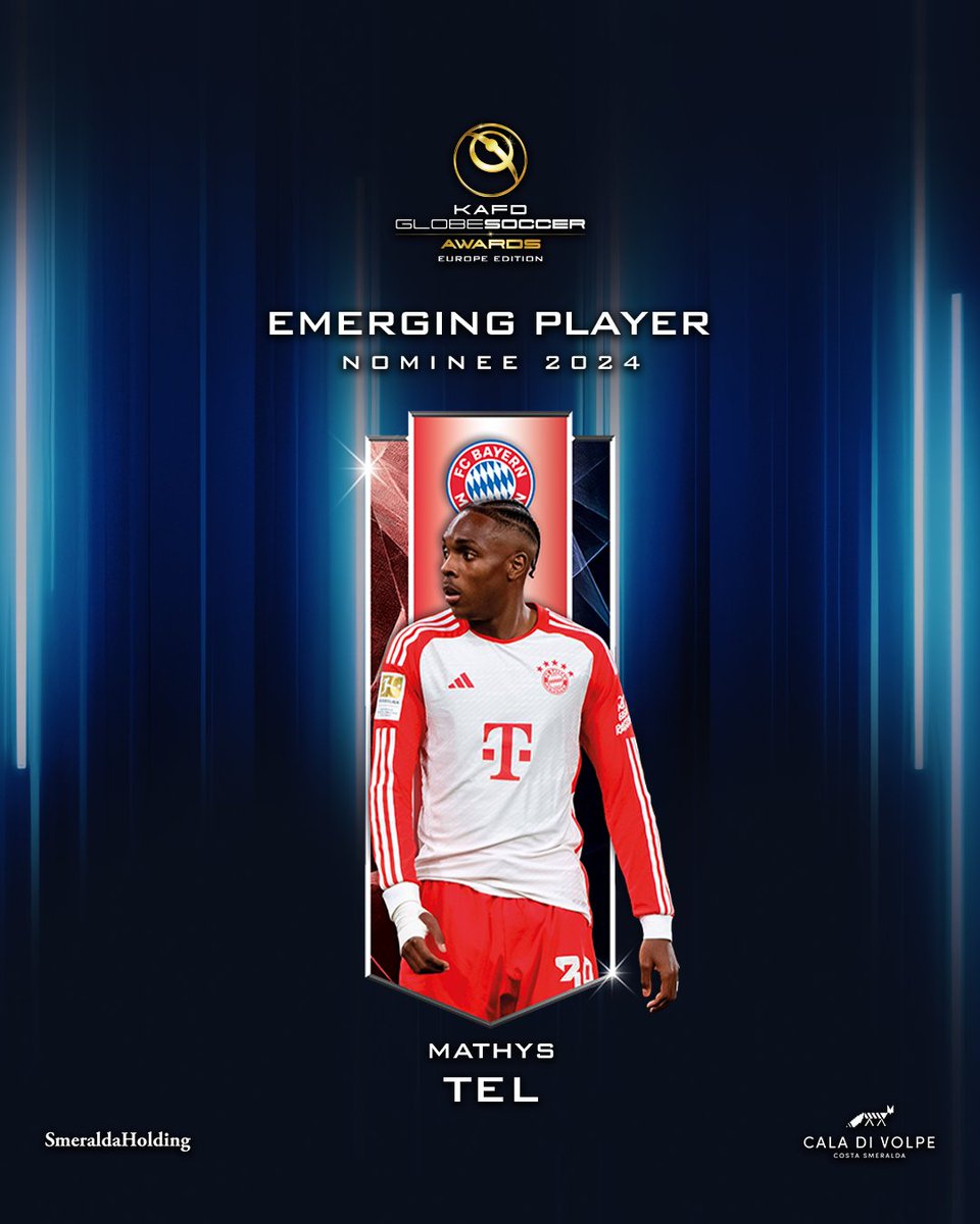Will Mathys Tel be named EMERGING PLAYER at the KAFD #GlobeSoccer European Awards?⁣⁣⁣⁣⁣⁣⁣⁣⁣⁣⁣⁣⁣⁣⁣⁣⁣⁣⁣⁣ 🤴 Your vote matters! vote.globesoccer.com/vote/euro-emer…⁠
⁠
⁠
#MathysTel #KAFD #HotelCaladiVolpe #SmeraldaHolding⁠