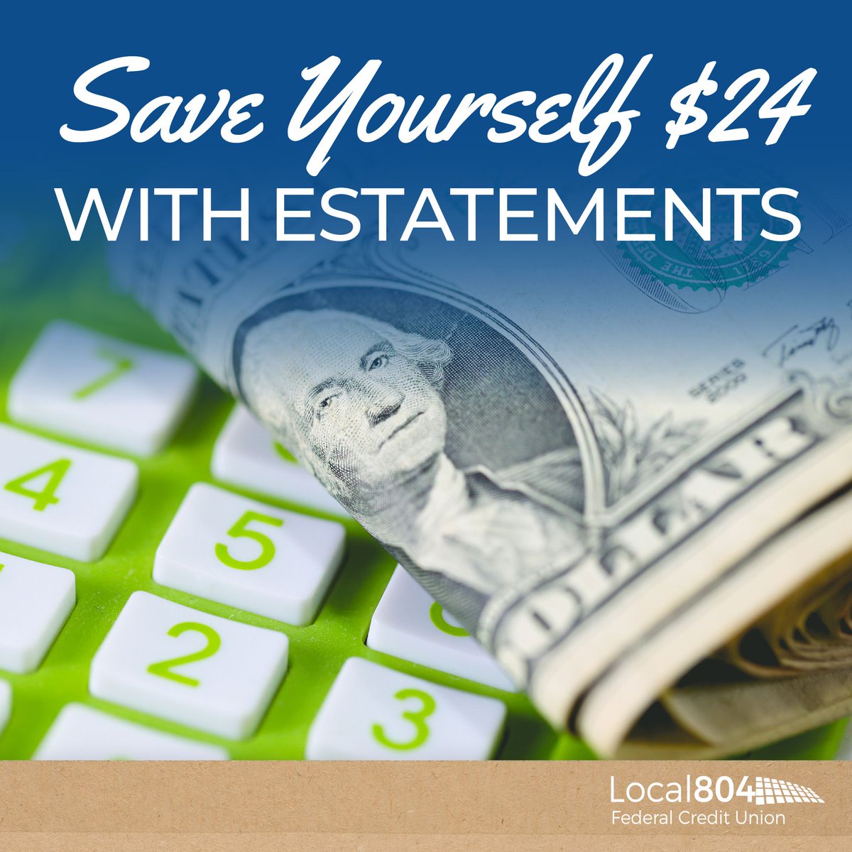 Save $24 when you make the switch to e-statements! Learn more - bit.ly/44tcPsH

#TeamstersLocal804 #Teamsters #UPS #local447IAMAW @Teamsters_Local_804 @804_Local
