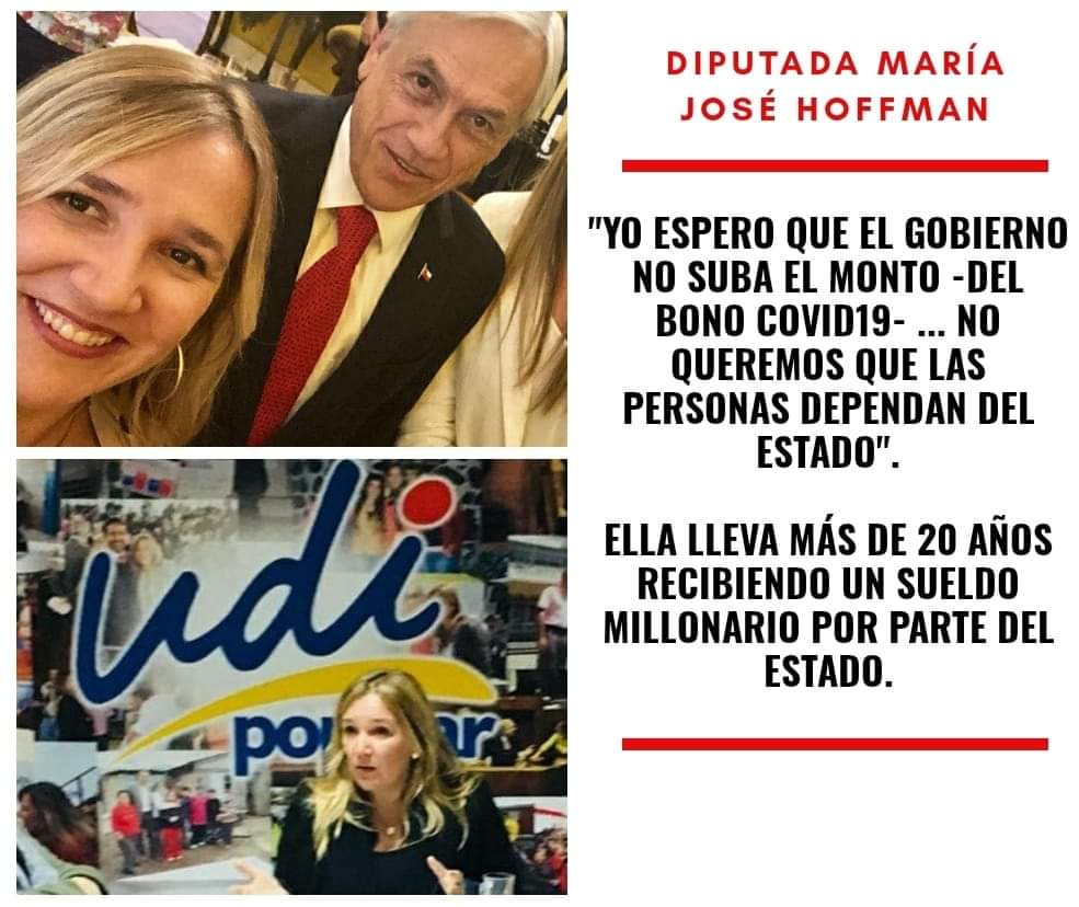 Un poco de historia reciente

La anti Sorora diputada UDI María José Hoffman “Siempre ha sido una mujer muy clasista y racista. (…). Solía usar calificativos groseros, como maraca y perra, para dirigirse a las mujeres que no eran de su agrado. Para ella, todas eran maracas;