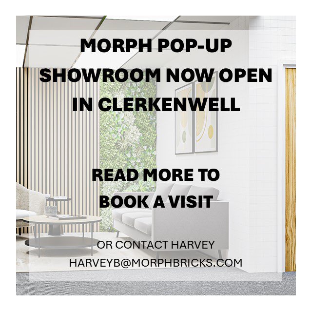 Exciting news, we've opened our pop-up showroom in Clerkenwell thanks to fantastic support from Koplus.

Read our latest blog (morphbricks.com/blog/morph-ope…) to find out more about our innovative modular system and to book a visit to our showroom.