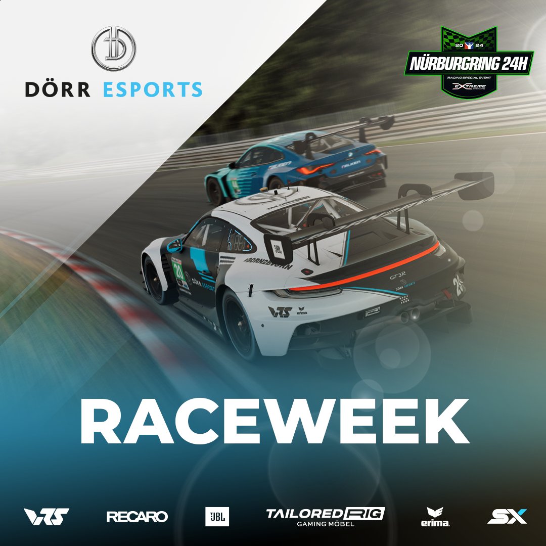 RACEWEEK!! Nürburgring 24h Special event!! 😮😮

The gruelling 24H of the iconic German circuit begins at 13:00 CET on Saturday the 18th May 🕛
DON'T MISS IT!

Stay tuned for the cars selection and driver lineup! 👀

#BORN2bVORN

#simracing #esports #teamwork #motorsport