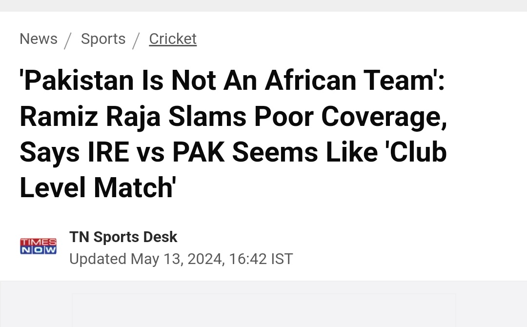 Kudos to Raja here for somehow contriving to levy criticism of the #IREvPAK series broadcast that's massively more offensive than the standard of coverage itself.
