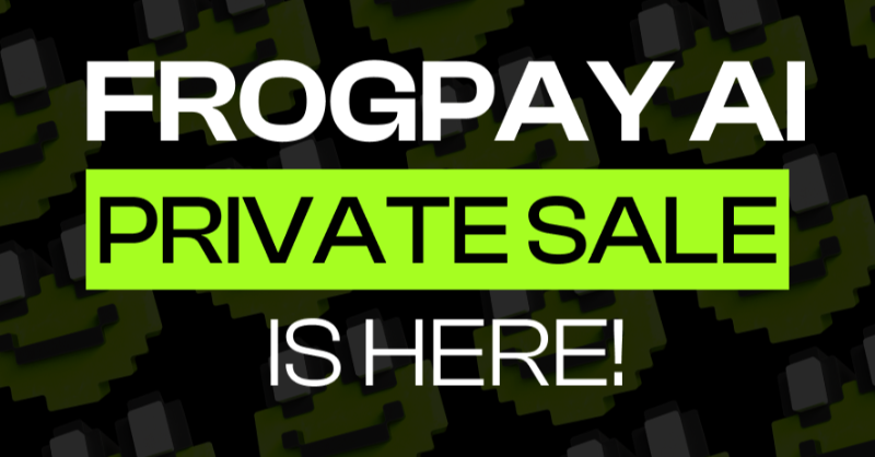 Looking to become a seed investor in a REAL project? FrogPay utilizes AI and Blockchain to execute the world's first refundable crypto transaction. Interested? DM us 'Private Sale'.