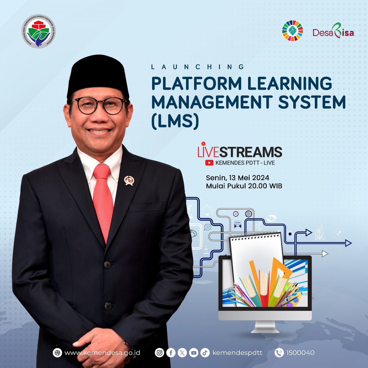 Selamat & Sukses Launching Platform Learning Management Sistem (LMS) 

#LaunchingLMS
#DesaBisa

@jokowi
@prabowo
@halimiskandarnu
@Kemendespdtt
@taufikmadjid71
@yusradaridesa
@tppkemendes
@irfan_aja84