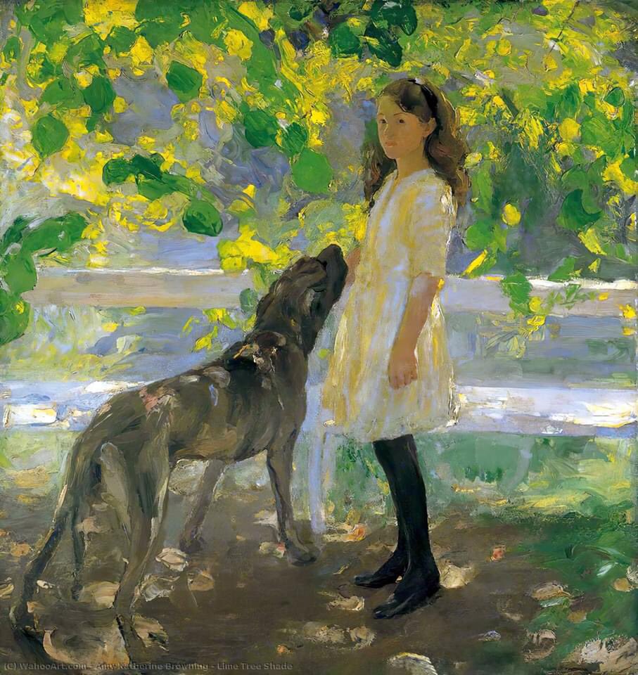 Amy Katherine Browning (British, 1881–1978) - Lime Tree Shade　1913　oil on canvas　(114 × 107 cm)　Colchester and Ipswich Museum, Ipswich, UK