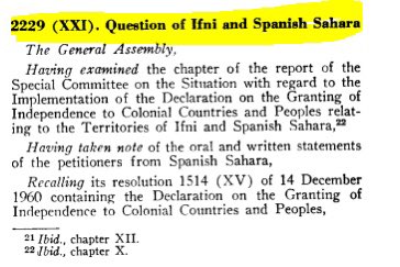 From 1958 to 1975, #UN were dealing with the decolonization of #Ifni & #SpanishSahara (#WesternSahara territory). Ifni was decolonized by #Morocco in 1969. If there was no USSR meddling in 1975/76, WS wd have been removed from Non-Autonomous Territories list! 
#SaharaOccidental