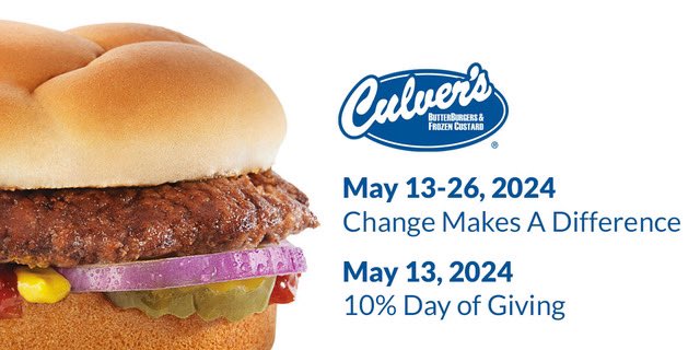 rshaver11's tweet image. Today our friends at @culvers will be donating 10% of sales to the @RSCRCF and between today and May 26 you can round up your purchase to support Minnesota’s cancer community! Thank you @culvers ..