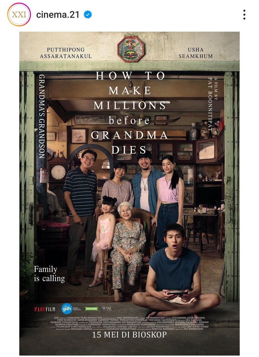 HabisNontonFilm's tweet photo. Confirmed! 

Filmnya Billkin, produksi GDH, HOW TO MAKE MILLIONS BEFORE GRANDMA DIES (LAHN MAH) tayang di bioskop XXI jugaaa 😭😭😭

We did it, guys!

From this                 To this https://t.co/suTqeEX571