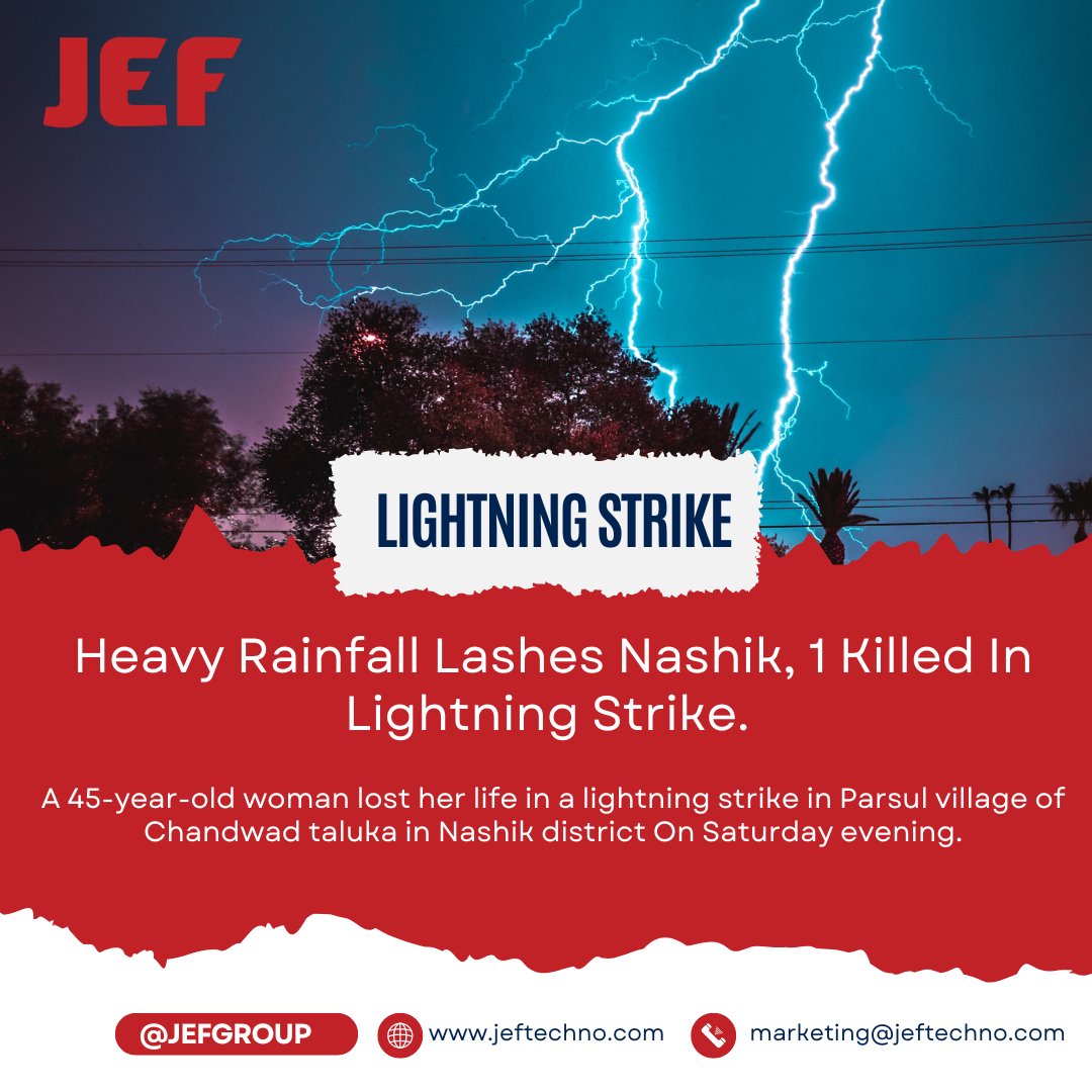 JeftechnoIndia's tweet image. Report Says: Between 2021 and 2023, there was a 34.24% increase in the overall number of lightning strikes across the country, with a 40% increase in cloud-to-ground lightning incidents in India.

#LightningProtectionSystem #Lightning #lightningdeaths #thunderstorm #climatechange