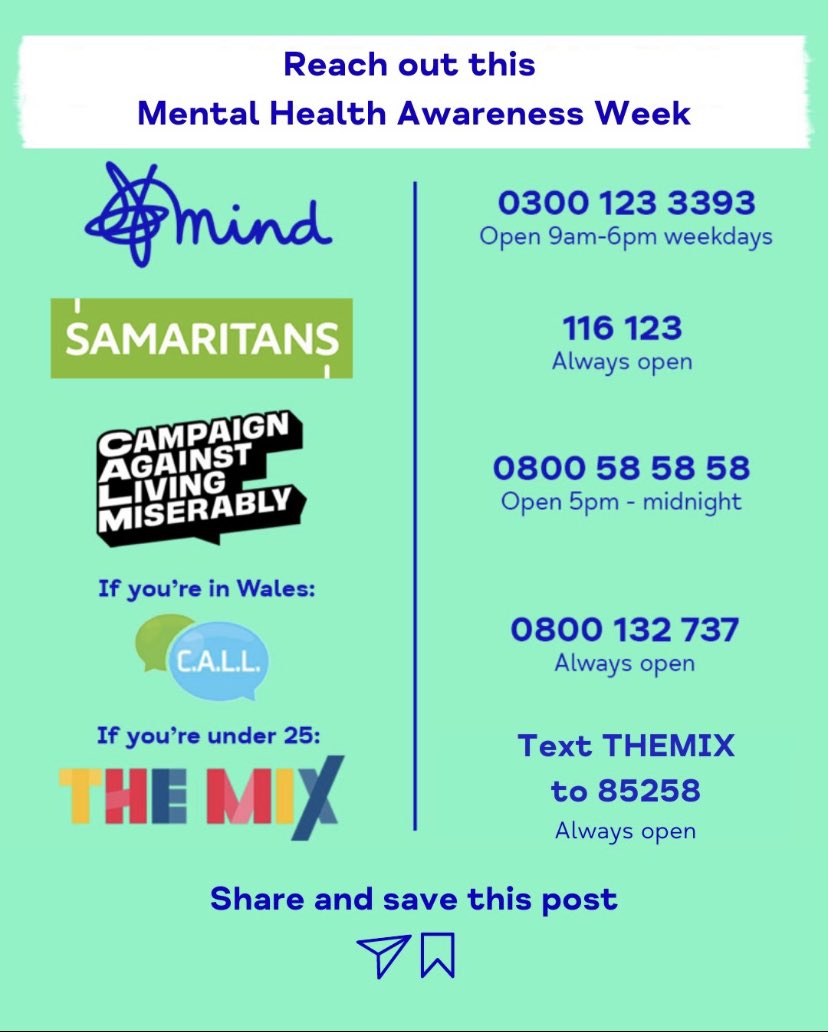 Today marks the start of Mental Health Awareness Week ❣️ Please RT if you can! You don’t know who it may help.