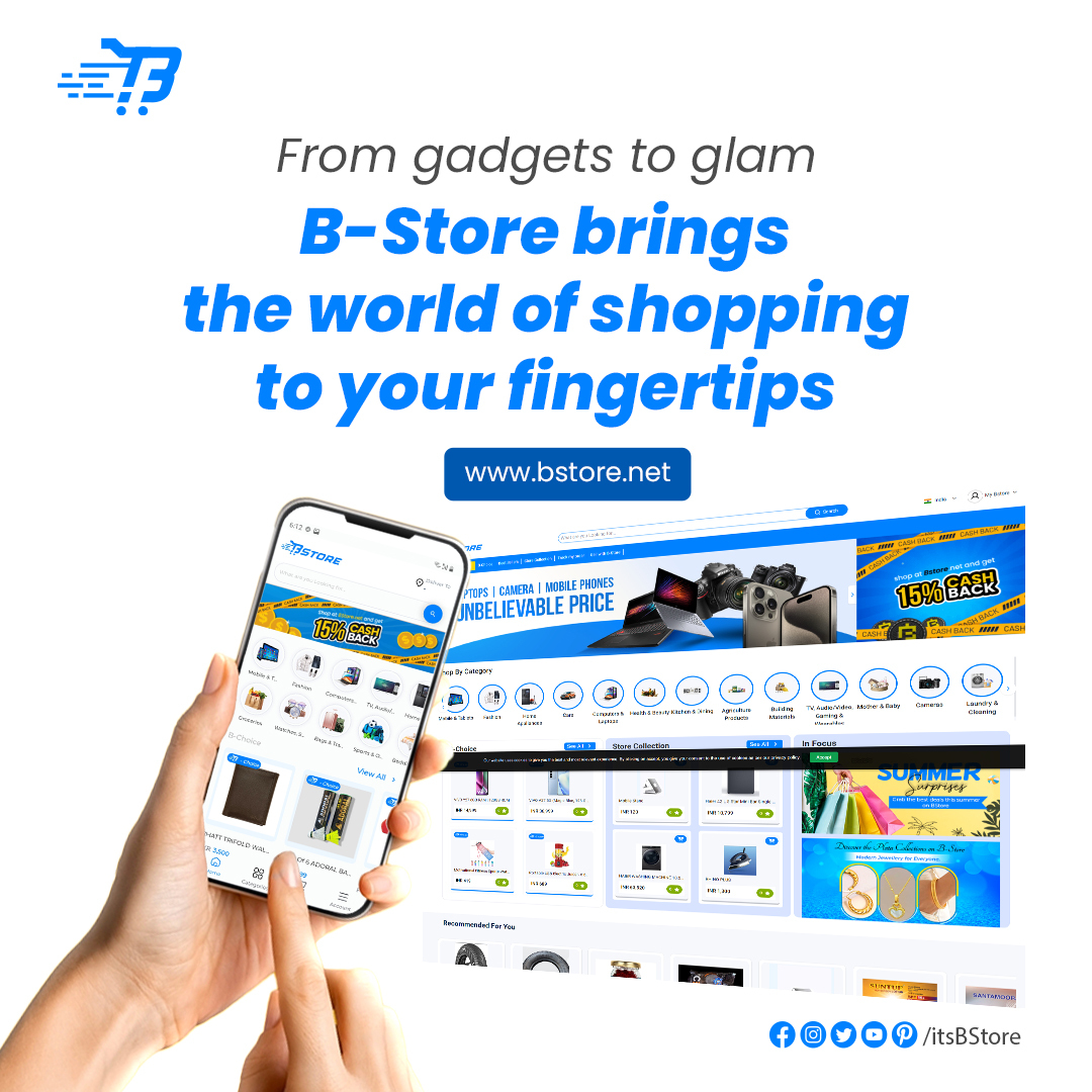 Your Pocket-Sized Playground for Everything #Glam and #Tech📱
Craving the latest tech that makes your life easier? Or maybe you're looking to refresh your wardrobe with on-trend styles?
Whatever your #shopping desires, Bstore has you covered!🛍

in.bstore.net
#Bstore