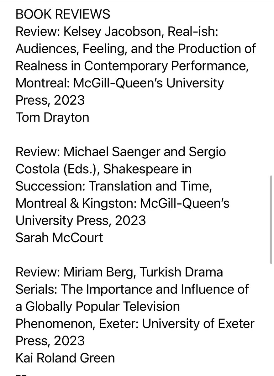 Catherine Grant (@filmstudiesff) on Twitter photo Just launched: Vol 20, Issue 1 of <a href="/Participations_/">Participations</a> , the online journal of audience and reception studies (participations.org). This issue boasts 5 contributions, together with a feature on <a href="/cinema_memory/">Cinema Memory and the Digital Archive</a> in the new Conversations section and 3 book reviews (see ToC below). Just launched: Vol 20, Issue 1 of <a href="/Participations_/">Participations</a> , the online journal of audience and reception studies (participations.org). This issue boasts 5 contributions, together with a feature on <a href="/cinema_memory/">Cinema Memory and the Digital Archive</a> in the new Conversations section and 3 book reviews (see ToC below).
