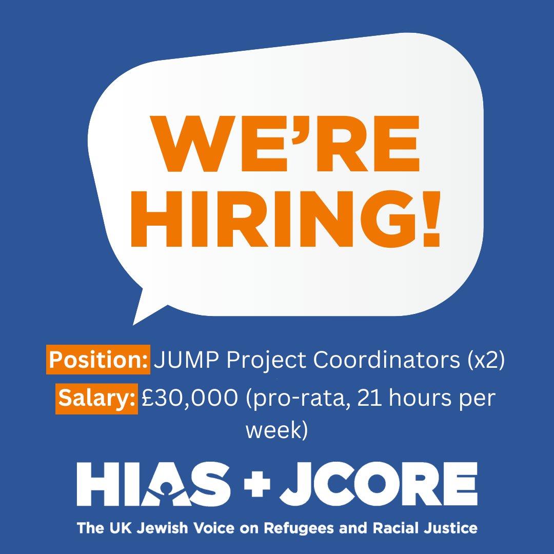 ⌛️Last chance to apply to be our new JUMP Project Coordinator!

These two exciting posts close this Wednesday evening - click below to find out more. ⬇️

hiasjcore.org/who/vacancies/…

#charityjobs