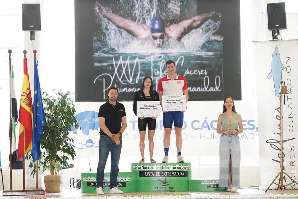 Marc Sánchez también bate 3 records del trofeo: 50B (27.63) , 100B (1:00.12) y 200B (2:10.61). Además del Record de Baleares absoluto en 50B (27.63).