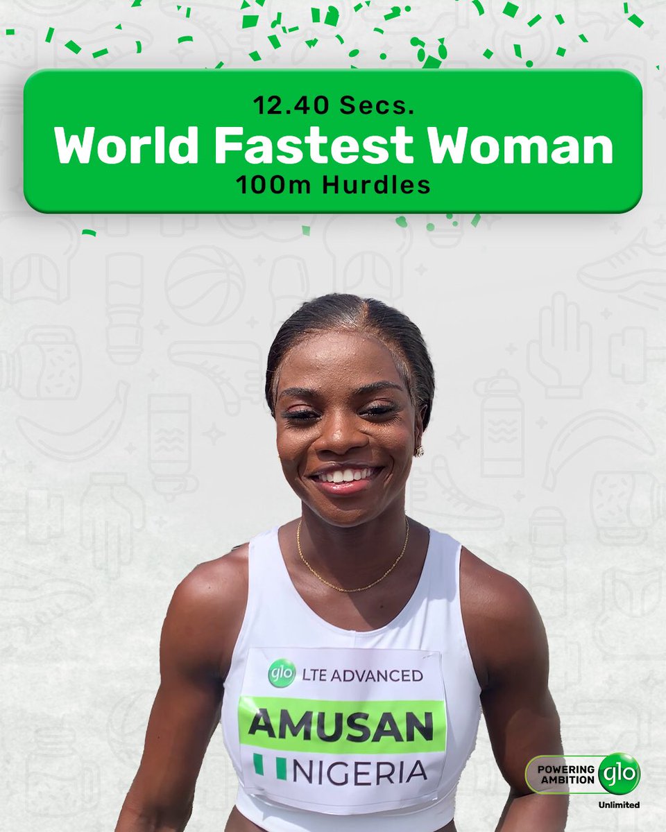 Another record has been set!💃💃

Congratulations to the world record breaker @ihurdle_33.0inches on your victory as the world's fastest woman, breaking the world record and setting a new standard in the Jamaica Athletics Kingston  💫

#GloAmbassador 
#GloUnlimited