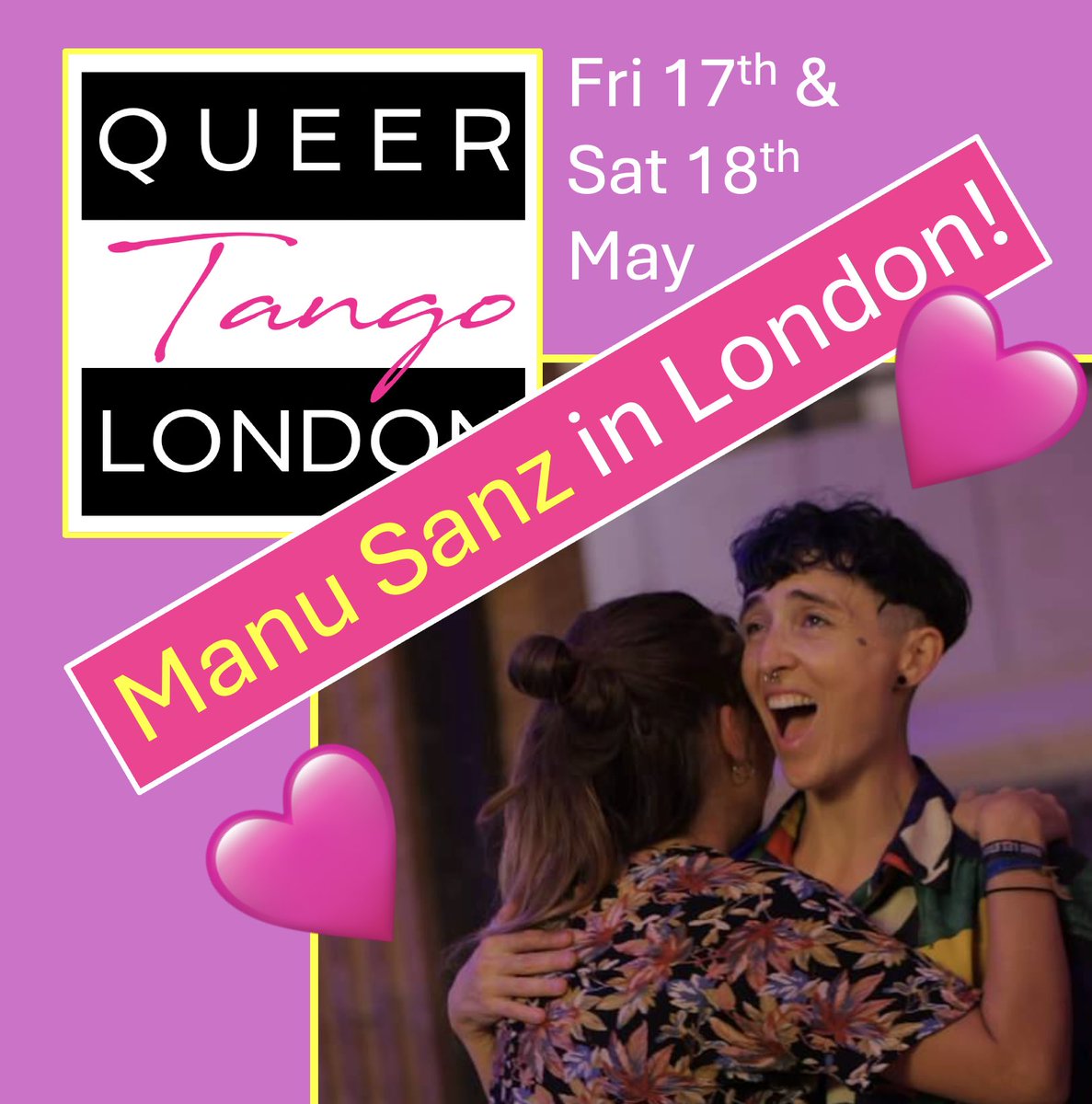 THIS FRIDAY!❤🌈❤🌈❤🌈

– AT QTL ON FRIDAY 17TH MAY

BOOK HERE for QTL on Friday 17th May: bishopsgate.org.uk/book?id=242001

– AT TANGO E14 ON SATURDAY 18TH MAY.

£15 or, £5 milonga only
St Johns Community

#queertango #queer #tango #samesexdancing <a href="/bishopsgateIns/">Bishopsgate</a>
