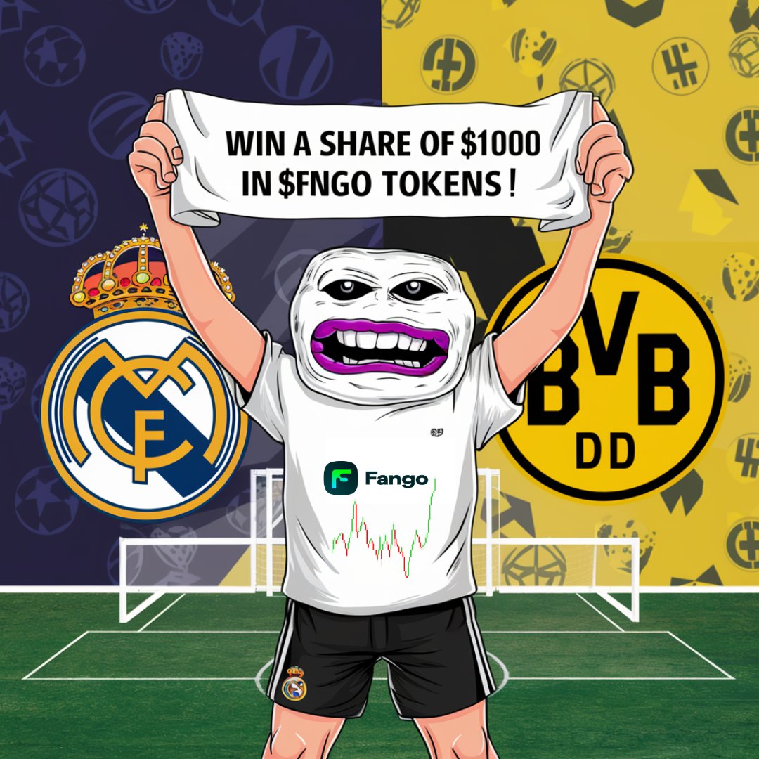 🏆💰 Participate in the Champions League final prediction contest and stand a chance to win $FNGO Tokens! 🔹 Real Madrid vs Borussia Dortmund 🔹 To join: 1️⃣ Follow @FangoLabs 2️⃣ Retweet this post 3️⃣ Tag 2 friends in the comments 4️⃣ Reply with your prediction on the winning team