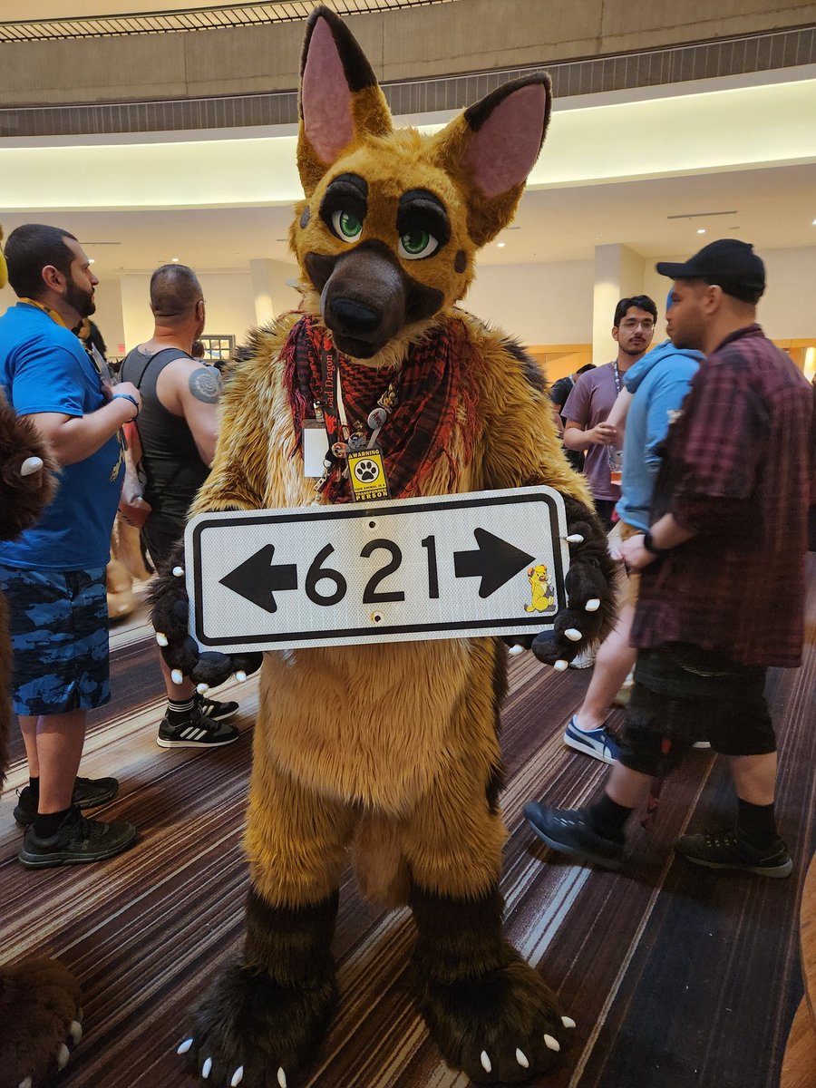 A sign to remind everyone about the 6,2,1 rule! Right? ...right..? 
#FWA2024 #furry #fursuit