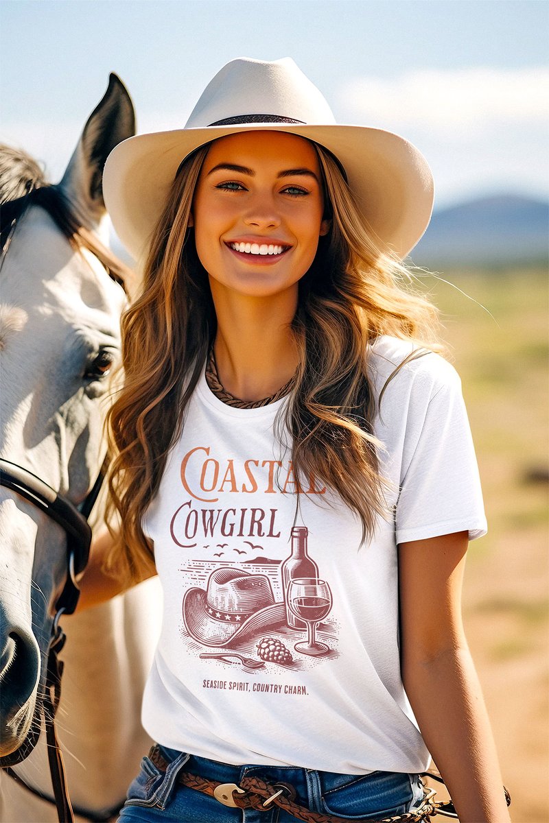 Coastal Cowgirl: Seaside Spirit, Country Charm. Fitted T-Shirt: 1923mainstreet.com/shop/p/coastal… Relaxed T-Shirt: 1923mainstreet.com /shop/p/coastal-cowgirl-womens-relaxed-t-shirt Browse more #inspiredbythemagic at 1923mainstreet.com