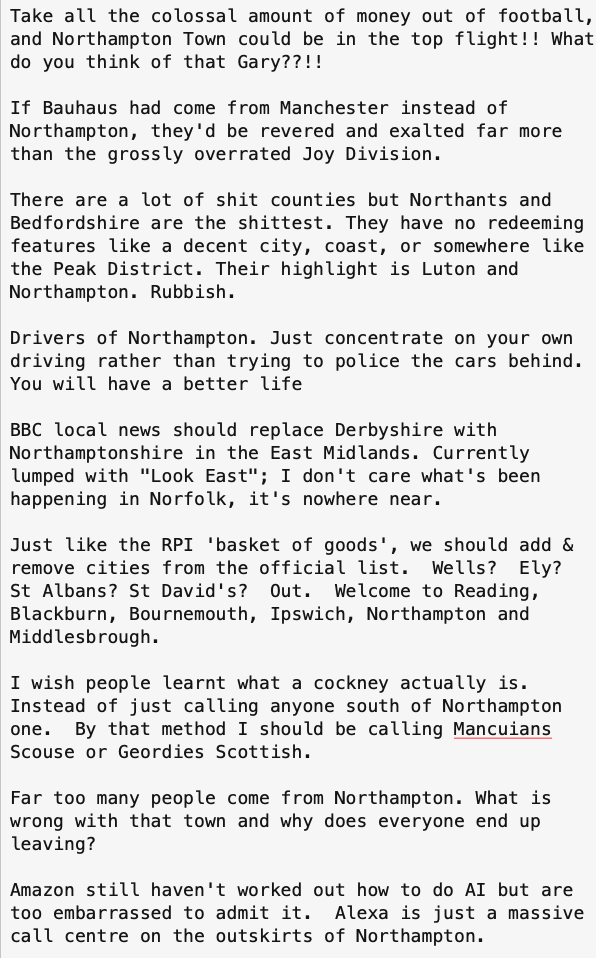 anon_opin's tweet photo. CURRENT NORTHAMPTON OPINIONS -- please submit more https://t.co/Vwtwnh1bcF https://t.co/IIhOnxl0fX