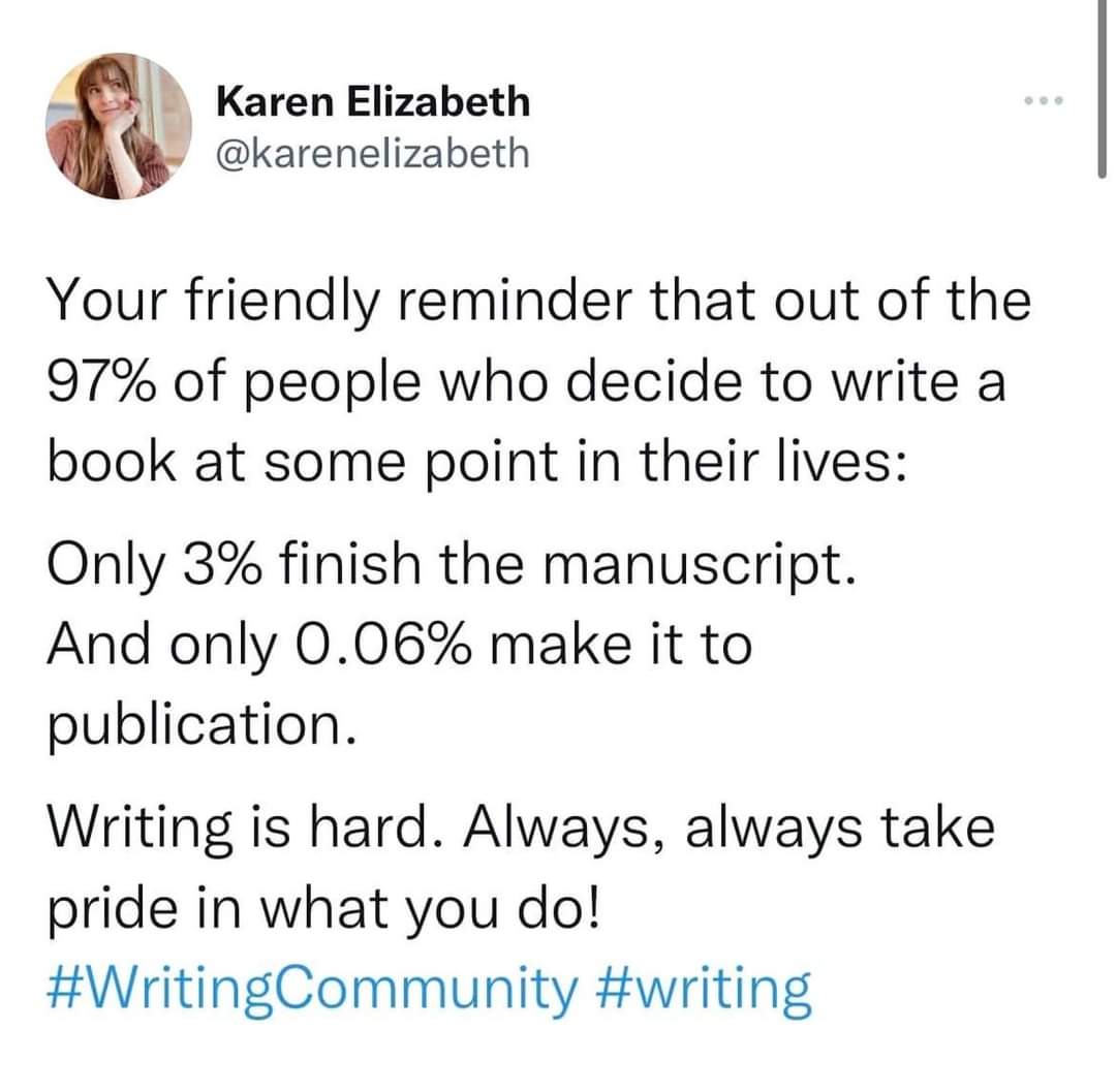 Writing is hard, and for me, absolutely necessary. Help one another, okay? 

#writerslife