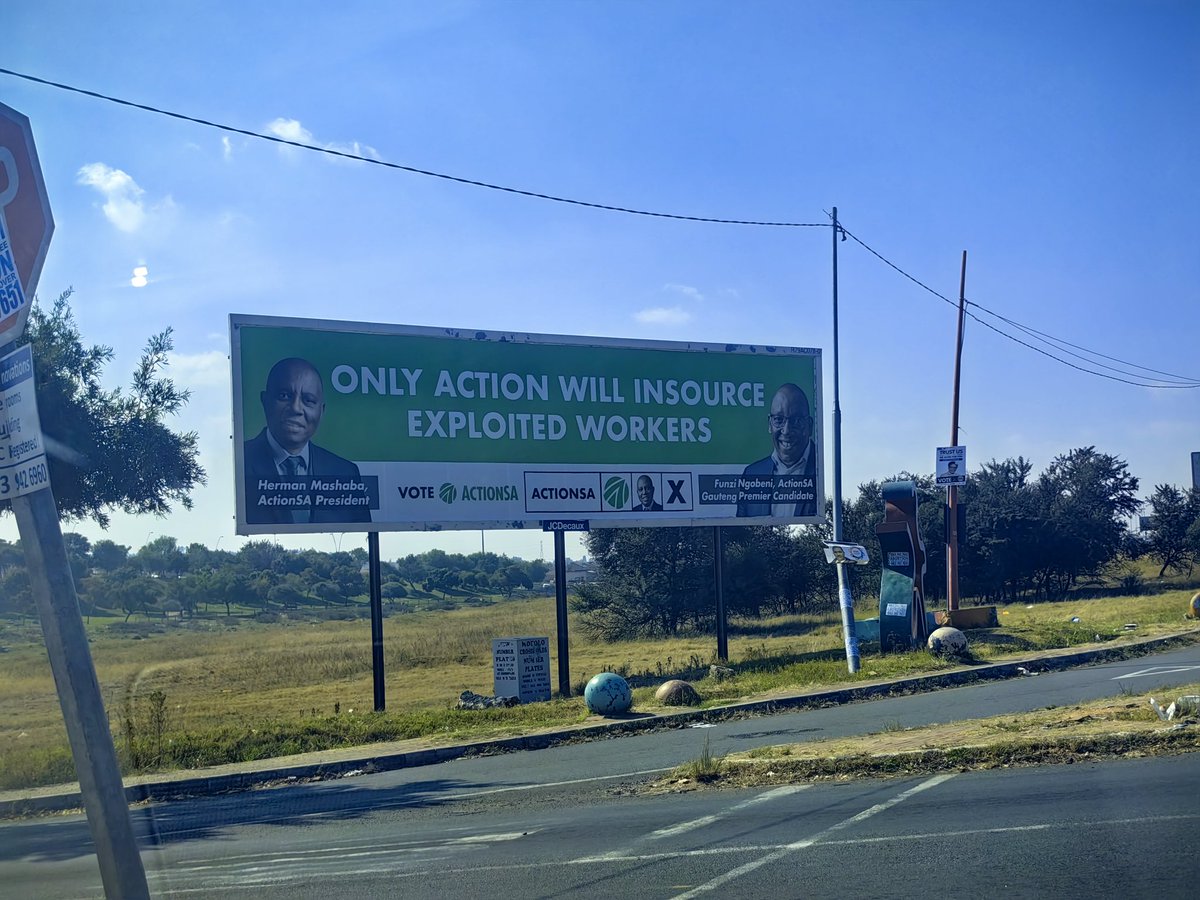 Here's another billboard by Mzihlophe at the back of Orlando Stadium. Only action will insource exploited workers. @HermanMashaba @ActionSA_JHB @Funzi_Ngobeni