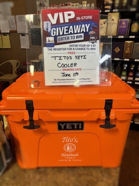 Attention Cap n' Cork VIPs, on your next store visit be sure to enter to win our Tito's swag giveaway! From espresso makers to grill accessories to coolers, we're giving away some fun summer prizes! #summer #fun #titos #vip #giveaway #raffle #cooler #yeti #capncork #fortwayne
