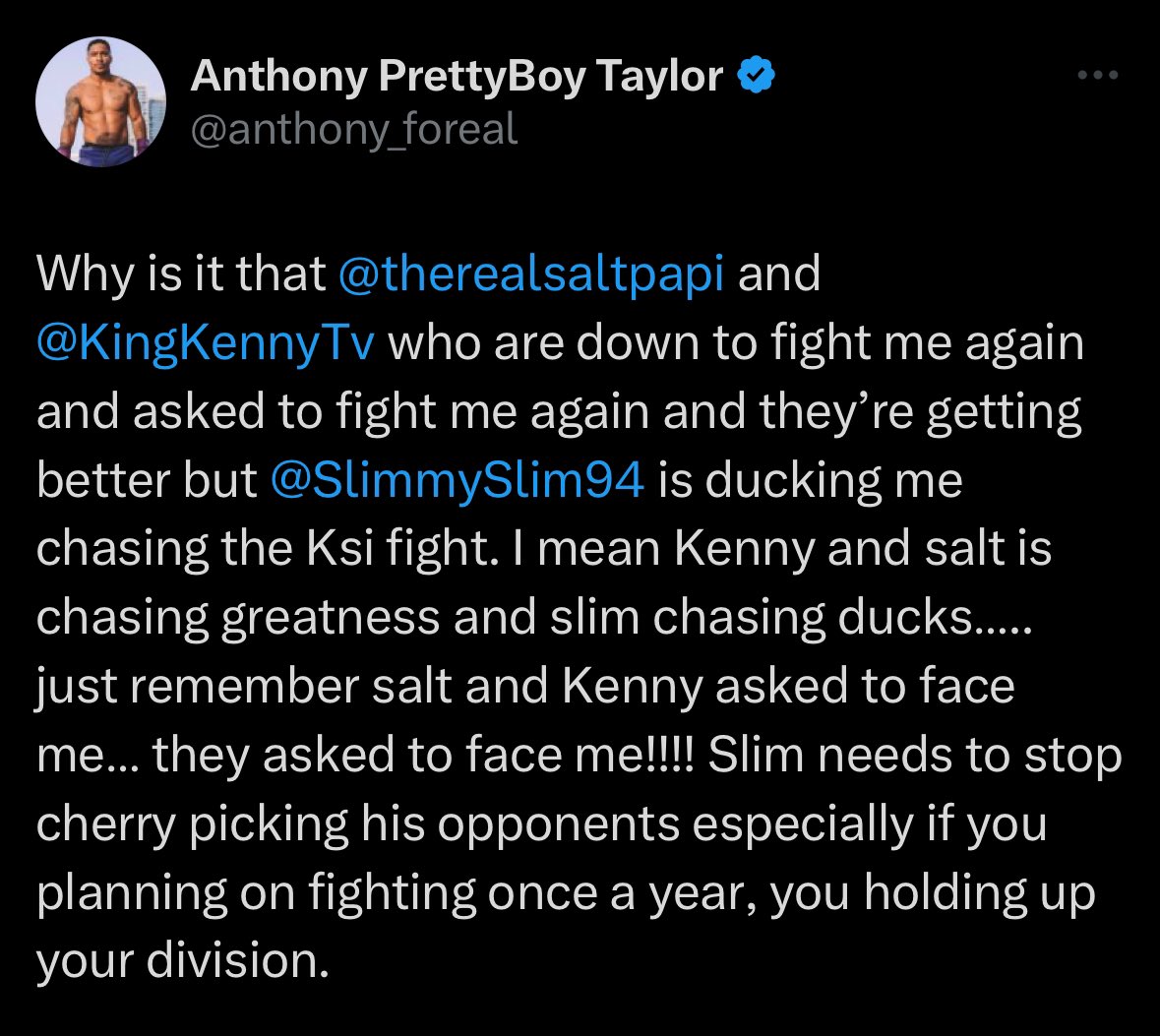 ‼️ Anthony Taylor claims that Slim is ducking him 🥊👀