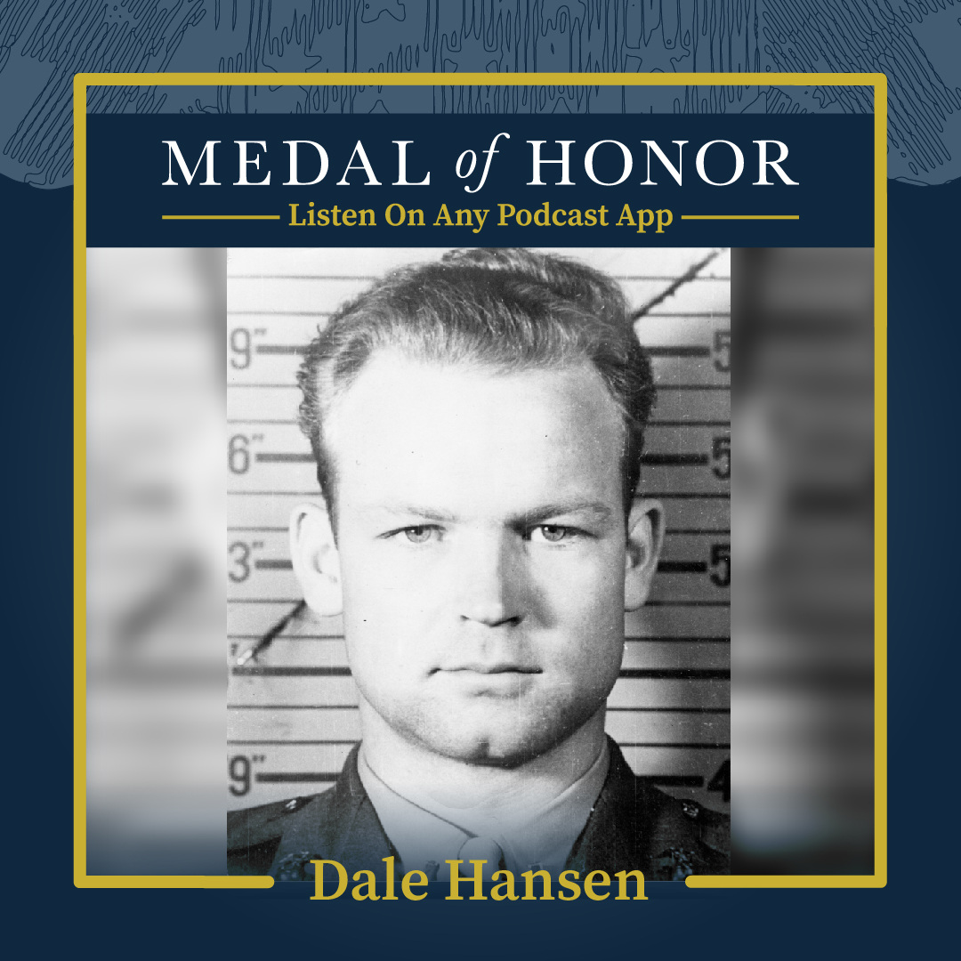 On the newest episode of Medal of Honor you'll hear the story of Dale Hansen. Pvt. Hansen was awarded the medal for destroying one pill box, one mortar position, and killing twelve enemies during the Battle of Okinawa. hubs.li/Q02wRYyr0 #marinecorps #medalofhonor #KIA