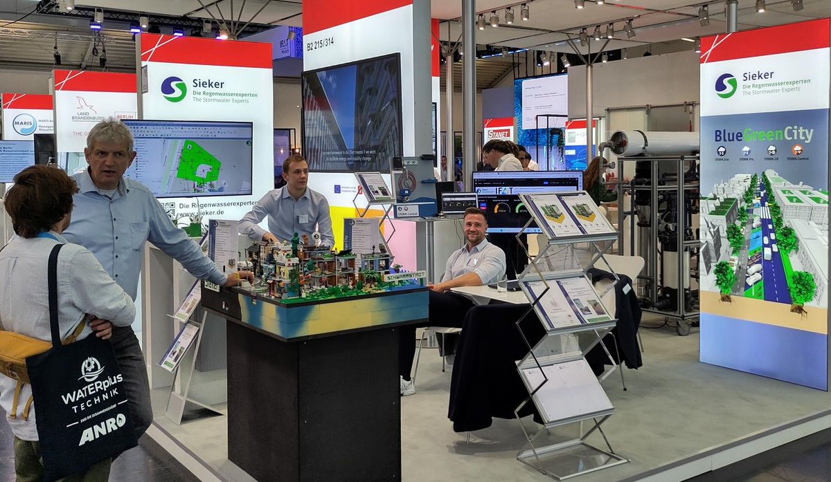 Es ist wieder Zeit für die #IFAT und unsere Experten freuen sich auf ihren Besuch und gute Gespräche! Wir präsentieren unsere Software STORM, die Mini-#Schwammstadt und ganz neu das Modell einer gesteuerten Zisterne.
Wir sehen uns auf der #IFAT, Halle B2, Stand 215/314!