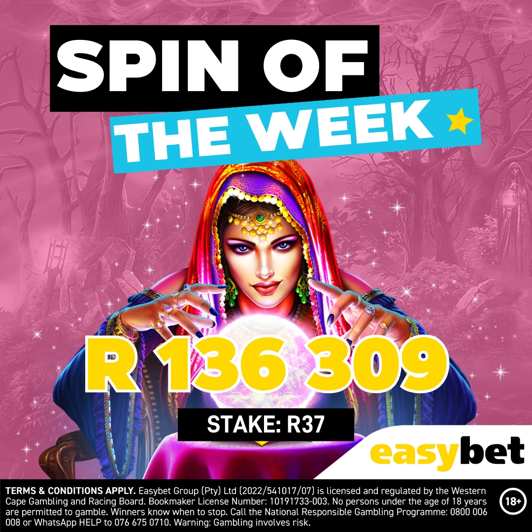 Congrats to our winner! 🎉 With a R37 stake, this player won an impressive R136 309 on Pragmatic's Madame Destiny Megaways! 🔮✨

See a win in your future? Look into the crystal ball at Easybet.co.za and find out what winnings are coming your way! 💰🎉