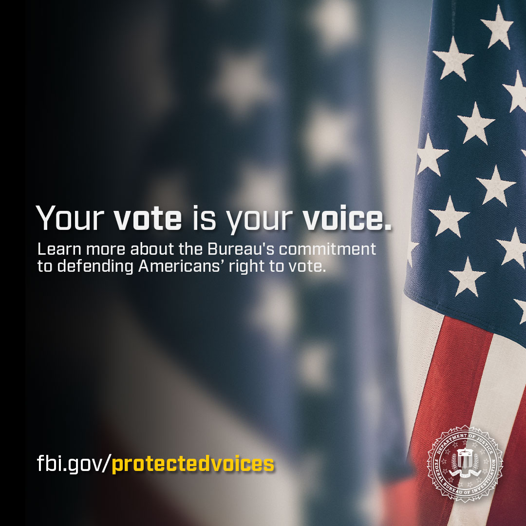 Ensuring and protecting the rights of Americans to participate in a free and fair election is fundamental to the mission of the #FBI. How we're working to protect our democratic process: ow.ly/NMMu50RBZyn
