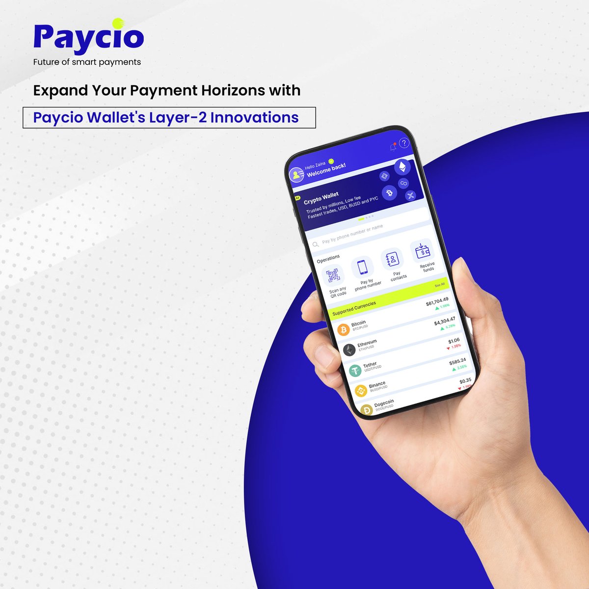 What are the benefits of using Paycio for payments? 🤔 ✅ All Your Crypto, One Wallet: Pay with any cryptocurrency from your Paycio wallet. ✅ Secure & Effortless: It is a secure and convenient way to pay for goods and services. ✅ Widely Accepted: More and more merchants are