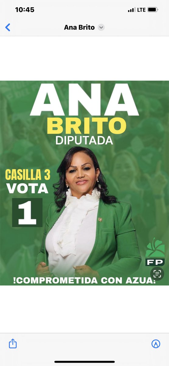 anitabritogil's tweet photo. Este Domingo 19 de mayo vota 1 por Ana Brito Diputada. En la casilla 3 de la Fuerza Del Pueblo.
¡Por una Azua justa y solidaria!
Azuanos díganle NO a la dinerocracia voten con conciencia. “Por un futuro mejor para todos.”
#FuerzaDelPueblo
#AnaBritoDiputada
#AzuaRD https://t.co/eDnEchWN0Z
