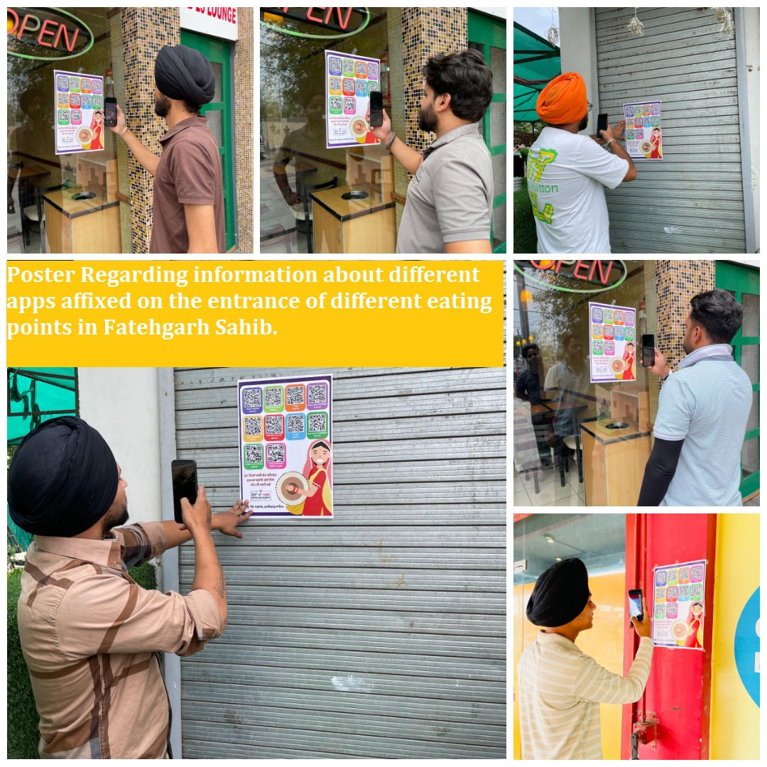 Poster regarding information about different apps affixed on the entrance of different eating points in Fatehgarh Sahib.

#ChunavKaParv
#YouAreTheOne
#punjabvoteson1june
@TheCEOPunjab @DC_FGS