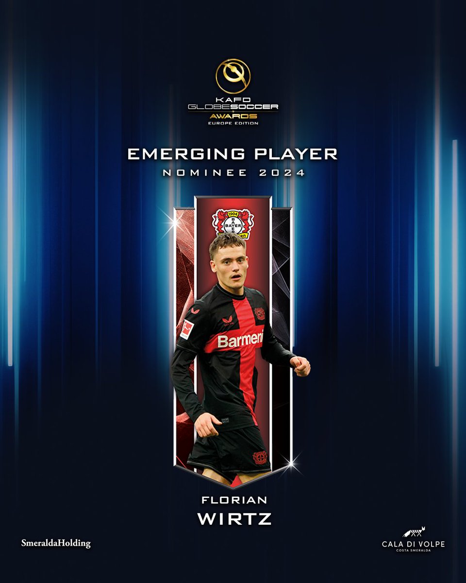 Will Florian Wirtz be named EMERGING PLAYER at the KAFD #GlobeSoccer European Awards?⁣⁣⁣⁣⁣⁣⁣⁣⁣⁣⁣⁣⁣⁣⁣⁣⁣⁣⁣⁣ 🤴 Your vote matters! vote.globesoccer.com/vote/euro-emer…

#FlorianWirtz #KAFD #HotelCaladiVolpe #SmeraldaHolding