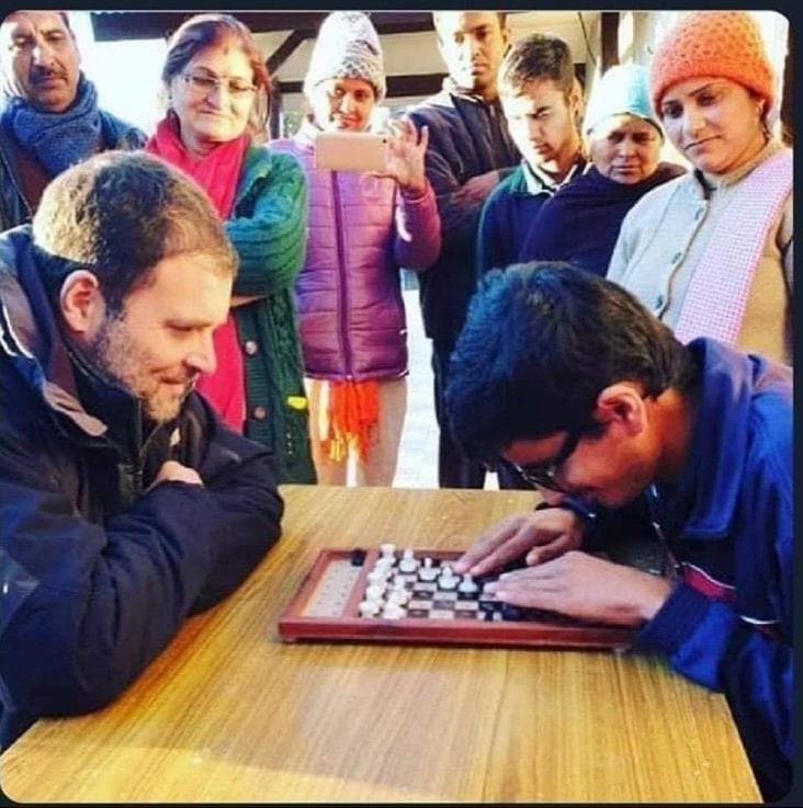 Chess match between visually challenged vs mentally challenged.